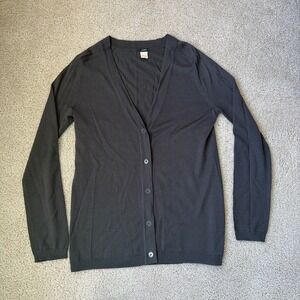 J. Crew Button Cardigan 100% Merino Wool Women's Medium Gray